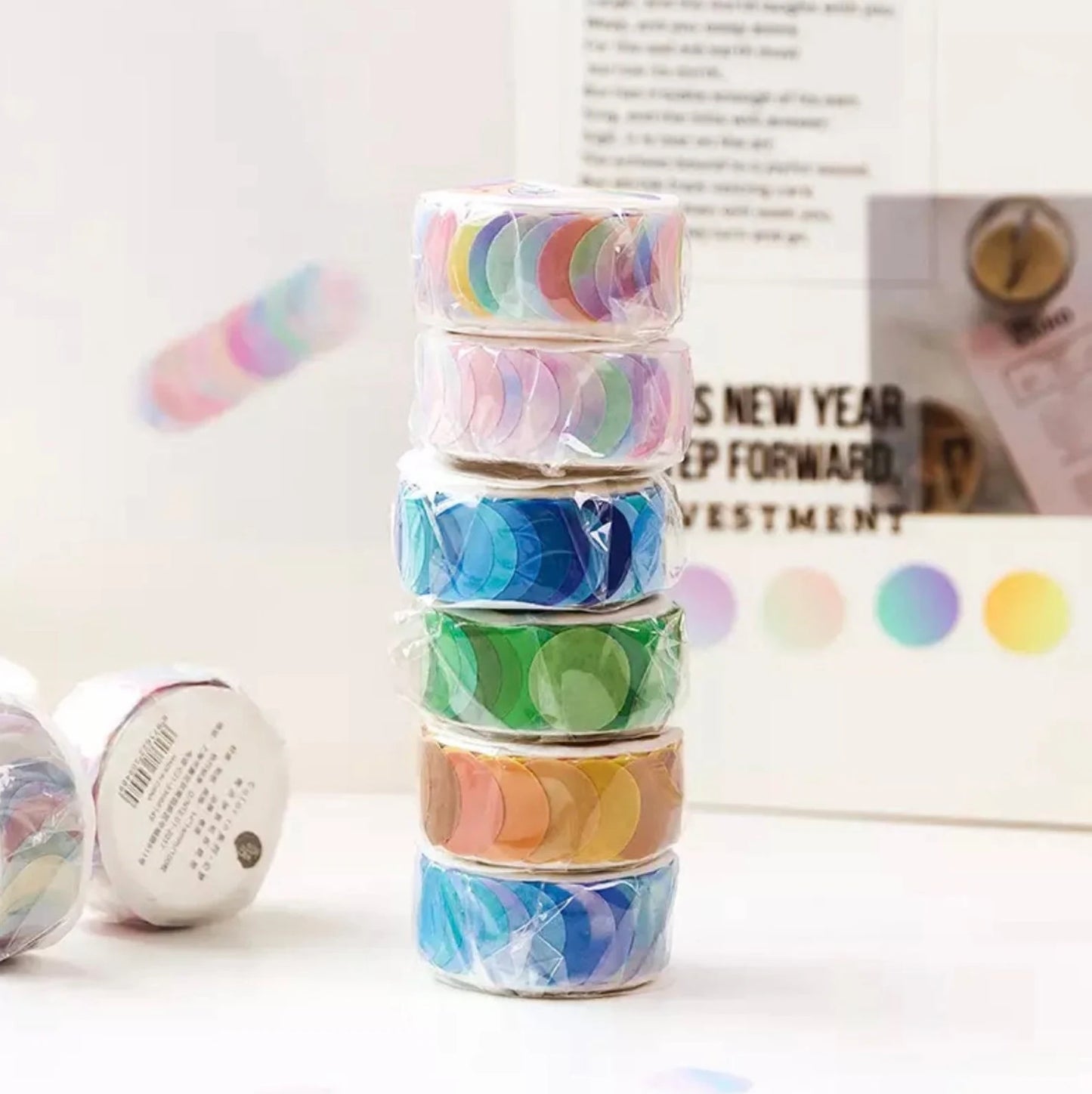 Watercolor Polka Dot Washi Stickers