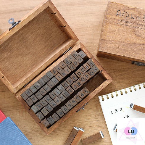 Wooden Alphabet Stamp Box