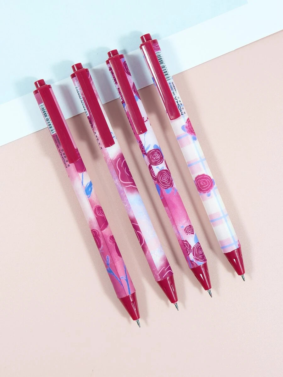 Moka Red Rose Gel Pen Set