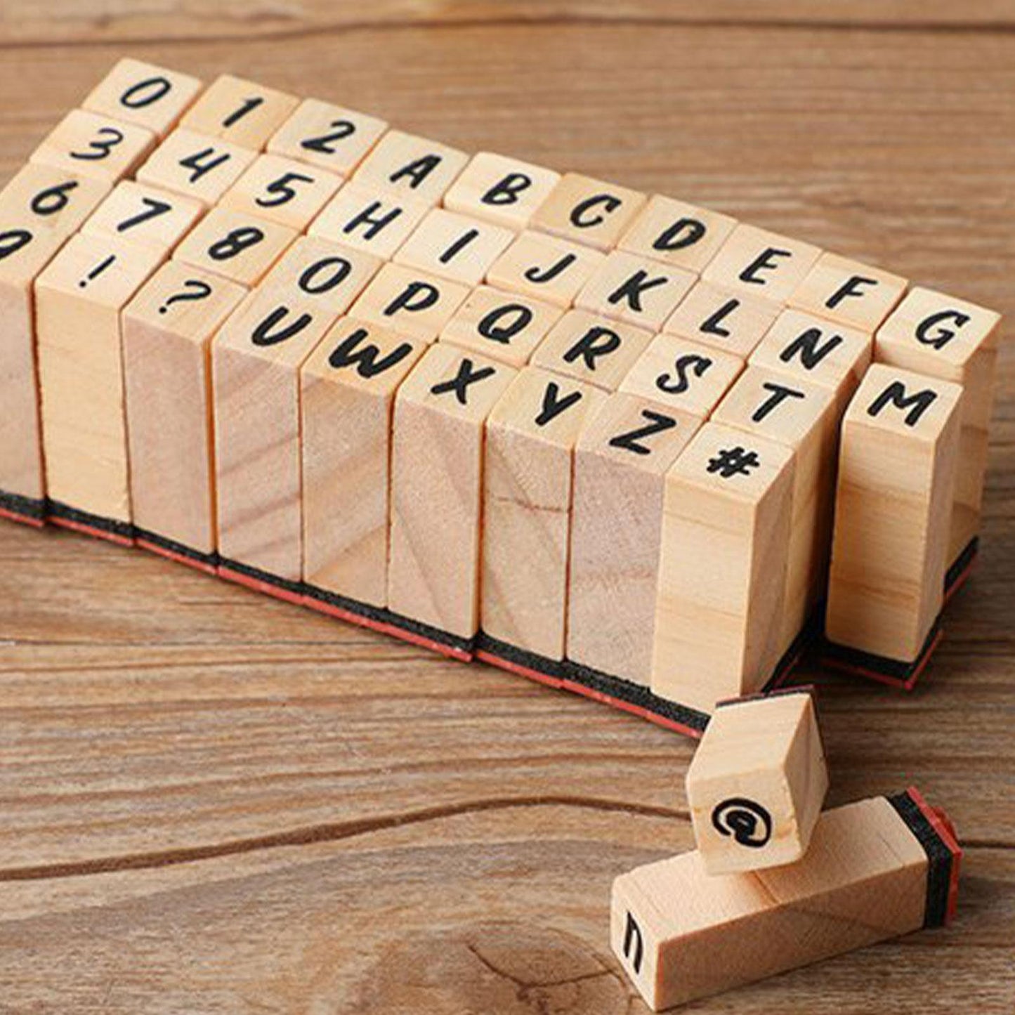 Handwritten Alphabet Wooden Stamp Set