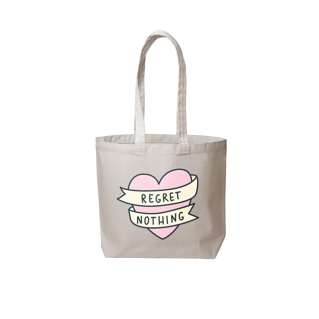 Canvas Daily Grind Tote - Regret Nothing