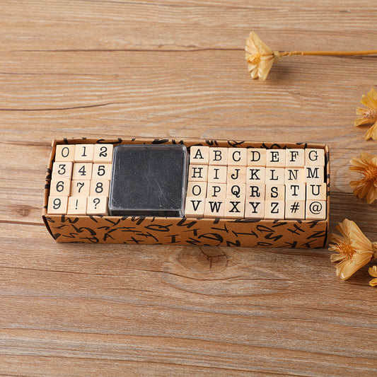 Type Writer Alphabet Wooden Stamp Set