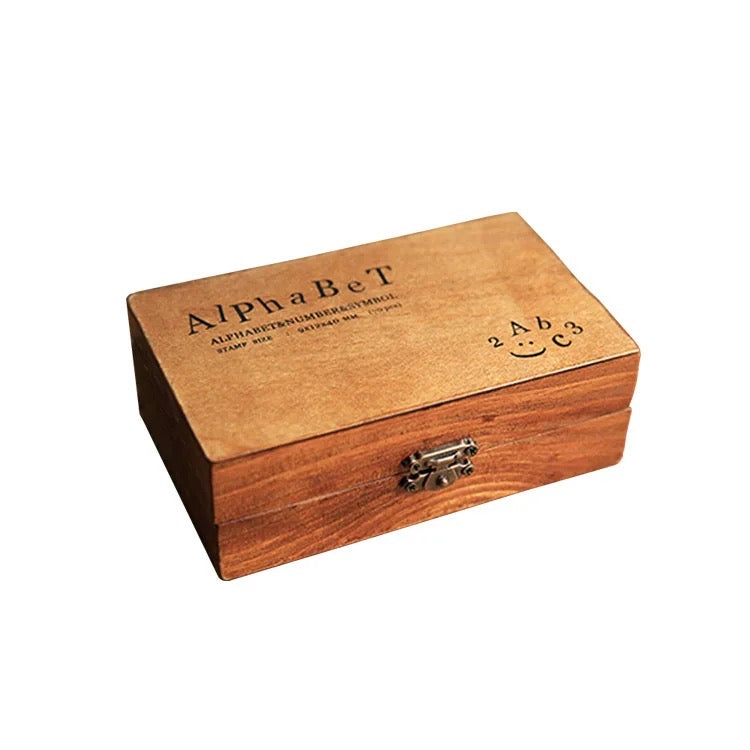 Wooden Alphabet Stamp Box