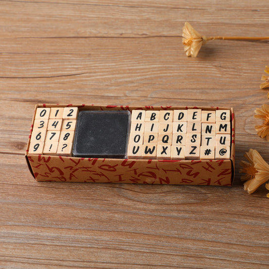 Handwritten Alphabet Wooden Stamp Set
