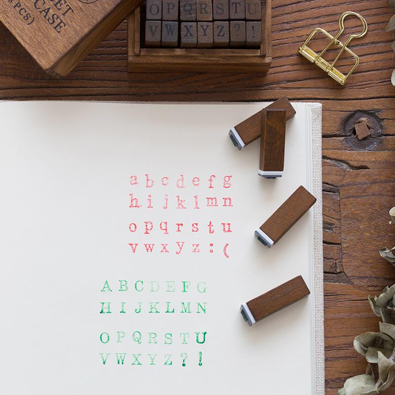 Wooden Alphabet Stamp Box