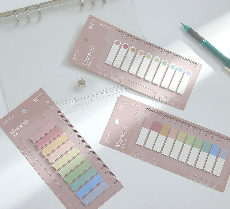 Morandi Tag Sticky Notes With Ruler