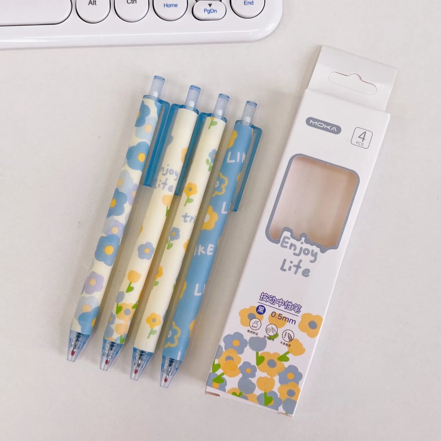 Moka Yellow Rose Gel Pen Set