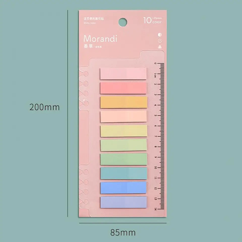Morandi Tag Sticky Notes With Ruler
