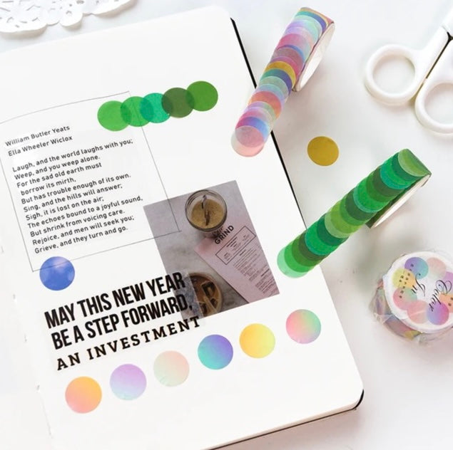 Watercolor Polka Dot Washi Stickers