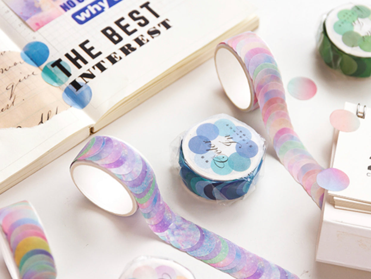 Watercolor Polka Dot Washi Stickers