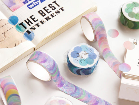 Watercolor Polka Dot Washi Stickers