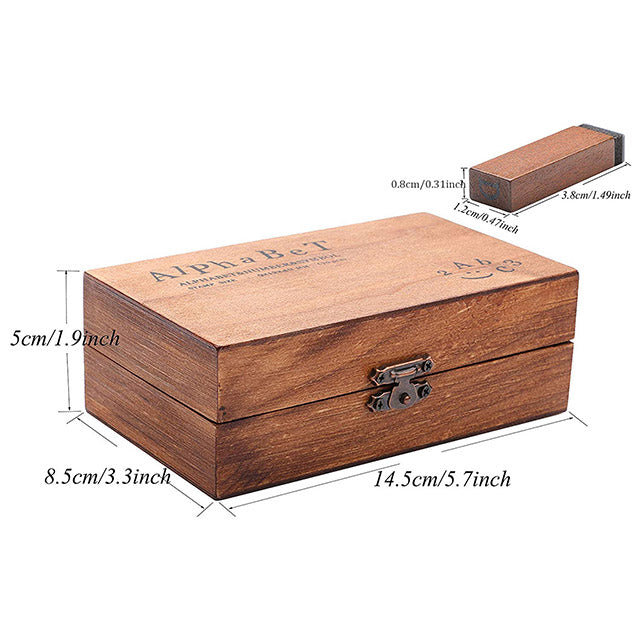 Wooden Alphabet Stamp Box