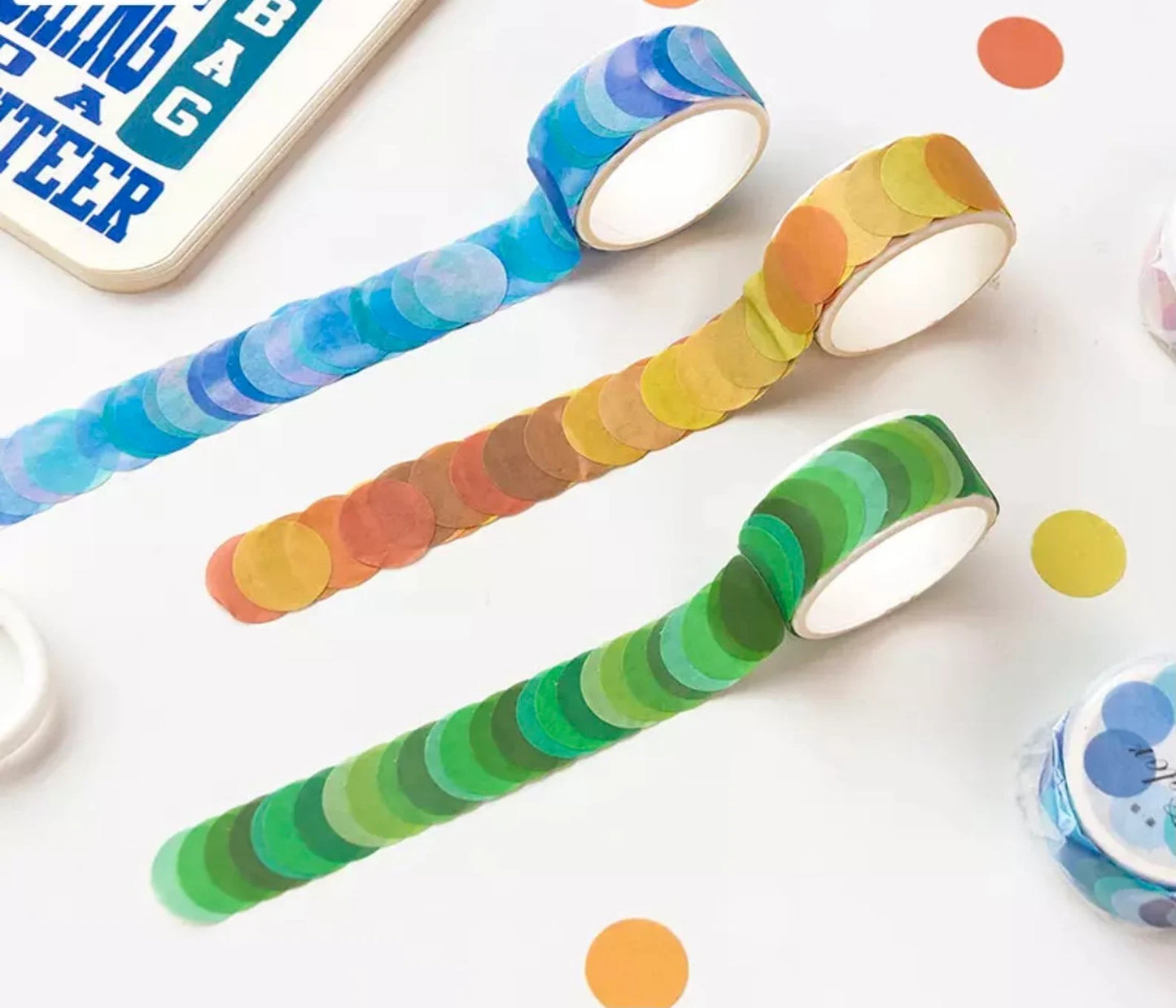 Watercolor Polka Dot Washi Stickers