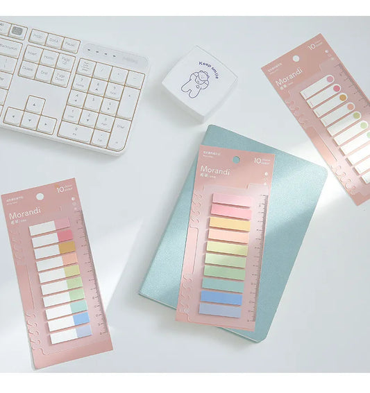 Morandi Tag Sticky Notes With Ruler