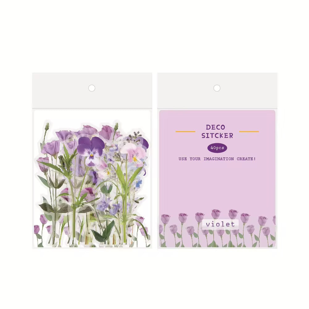 Floral Deco Sticker Pack - Violet