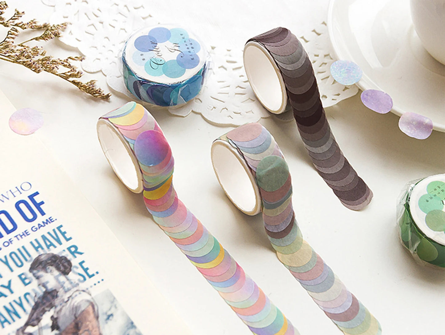 Watercolor Polka Dot Washi Stickers
