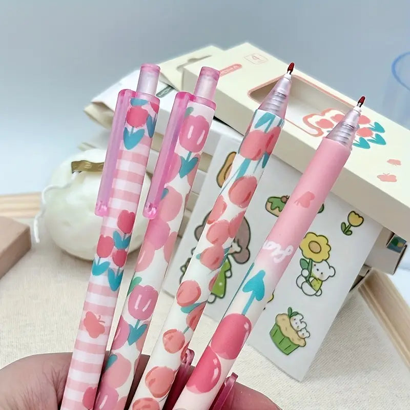 Moka Pink Tulip Gel Pen Set