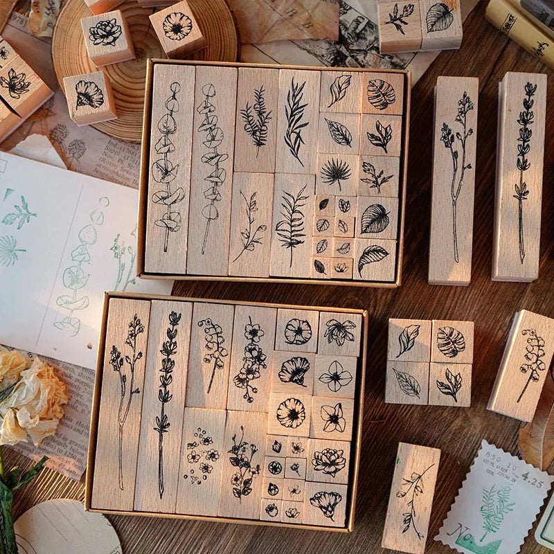 Grow Like Summer Flowers Wooden Stamp Set