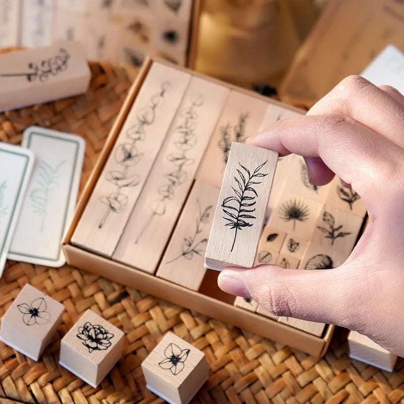 Grow Like Summer Flowers Wooden Stamp Set