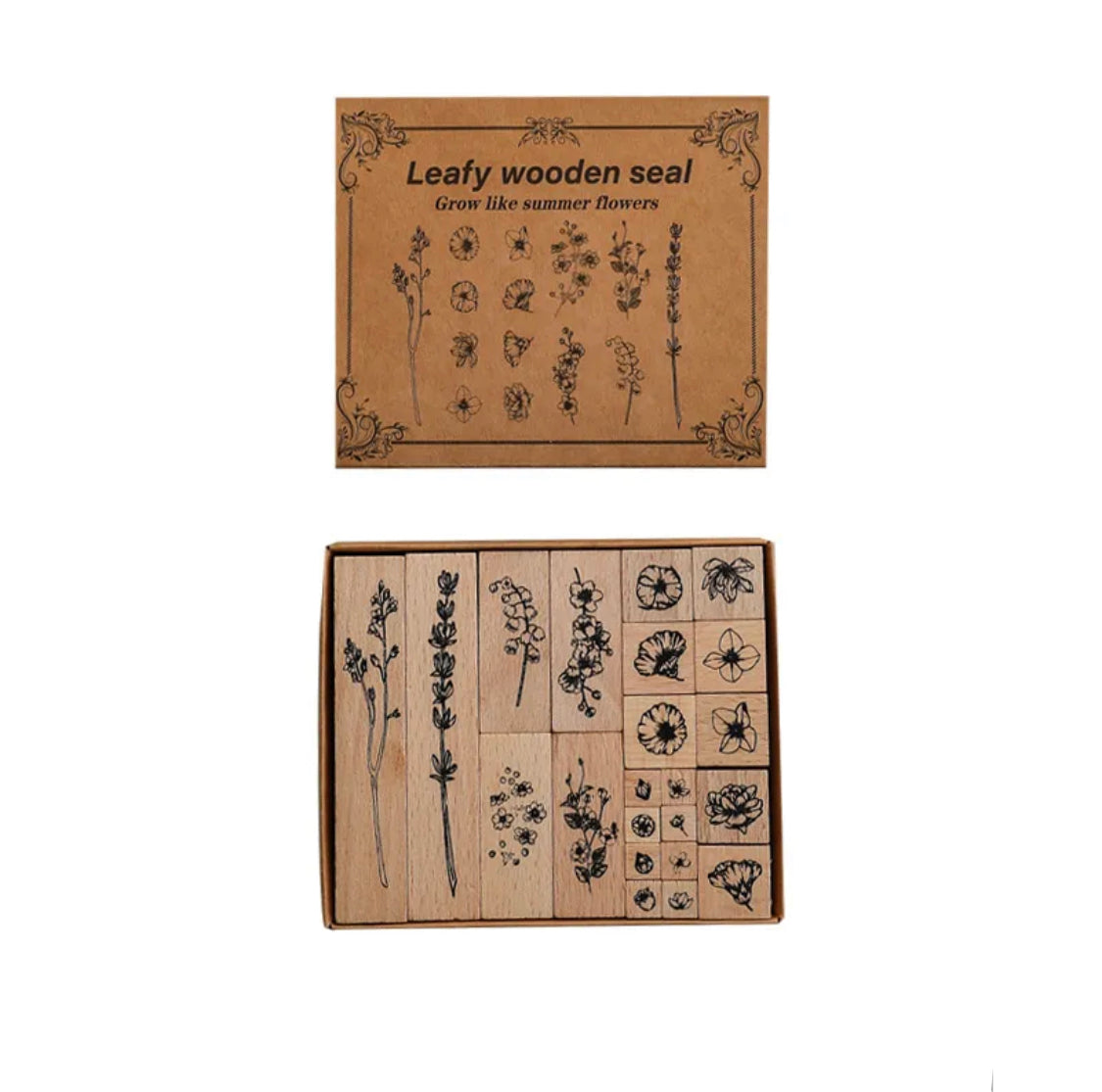 Grow Like Summer Flowers Wooden Stamp Set