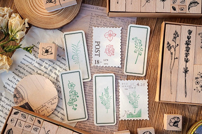 Grow Like Summer Flowers Wooden Stamp Set