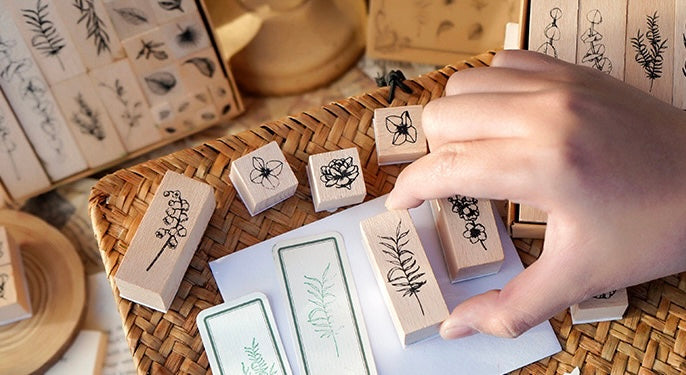 Grow Like Summer Flowers Wooden Stamp Set