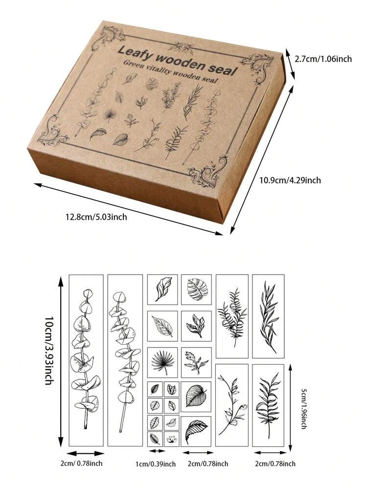 Green Vitality Wooden Stamp Set