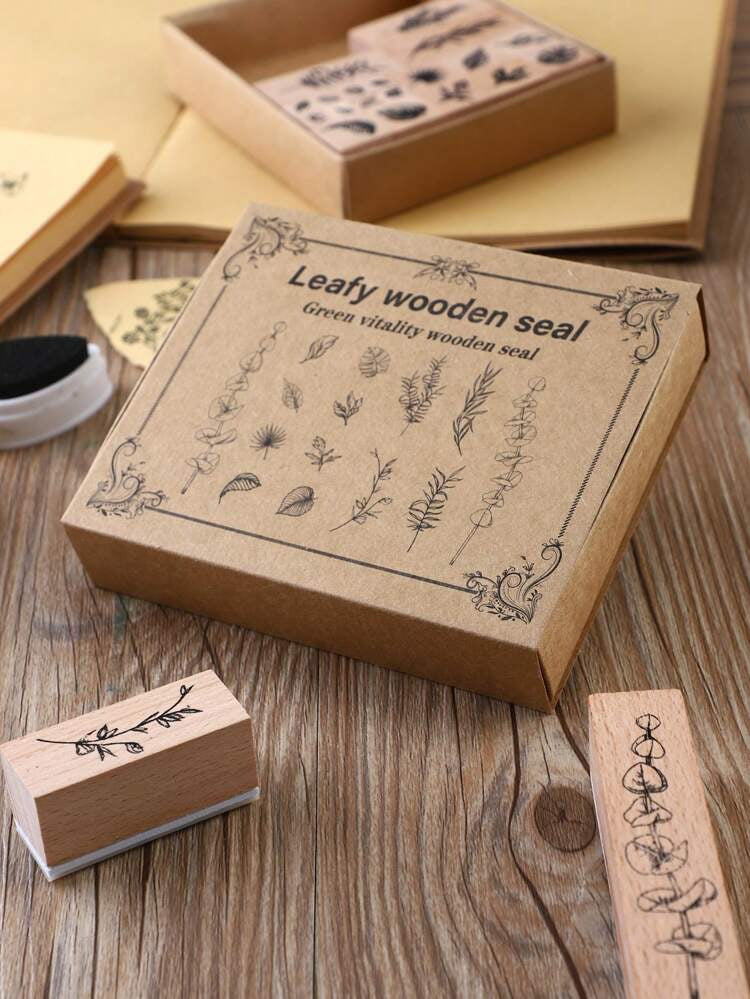 Green Vitality Wooden Stamp Set