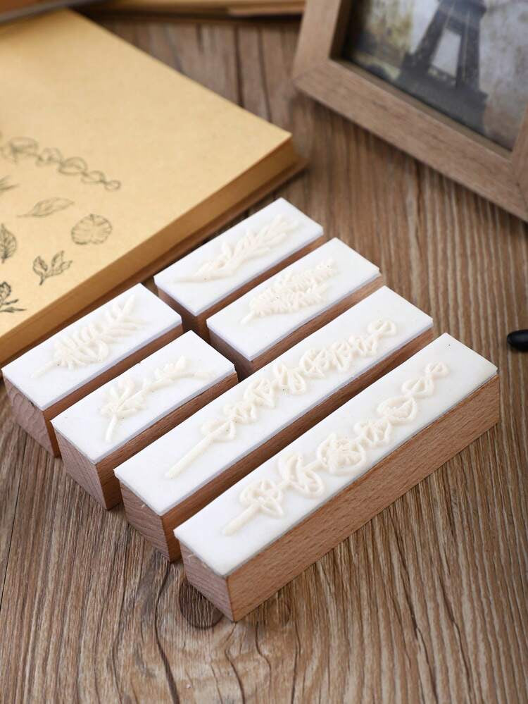 Green Vitality Wooden Stamp Set