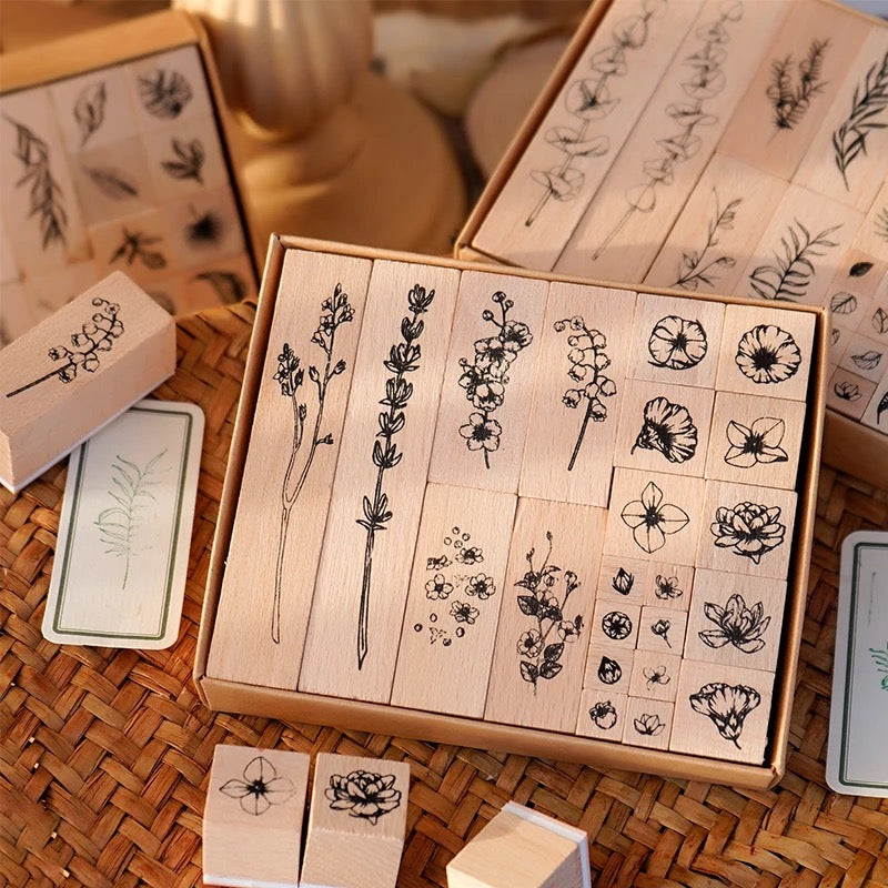 Grow Like Summer Flowers Wooden Stamp Set