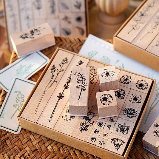 Grow Like Summer Flowers Wooden Stamp Set
