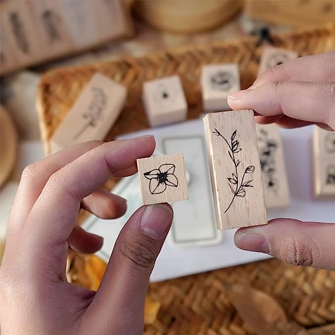 Grow Like Summer Flowers Wooden Stamp Set