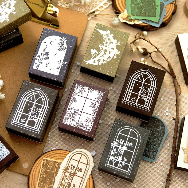 Window View Wooden Rubber Stamp