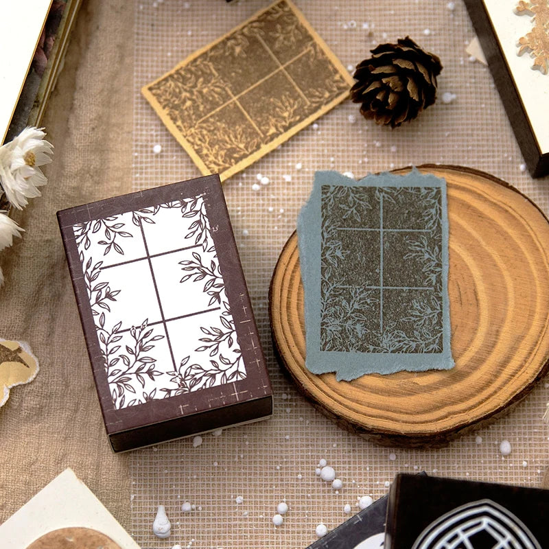 Window View Wooden Rubber Stamp
