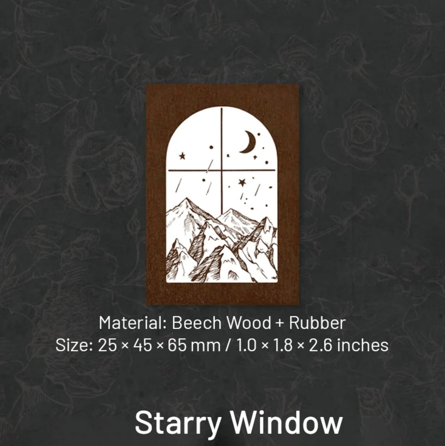 Window View Wooden Rubber Stamp