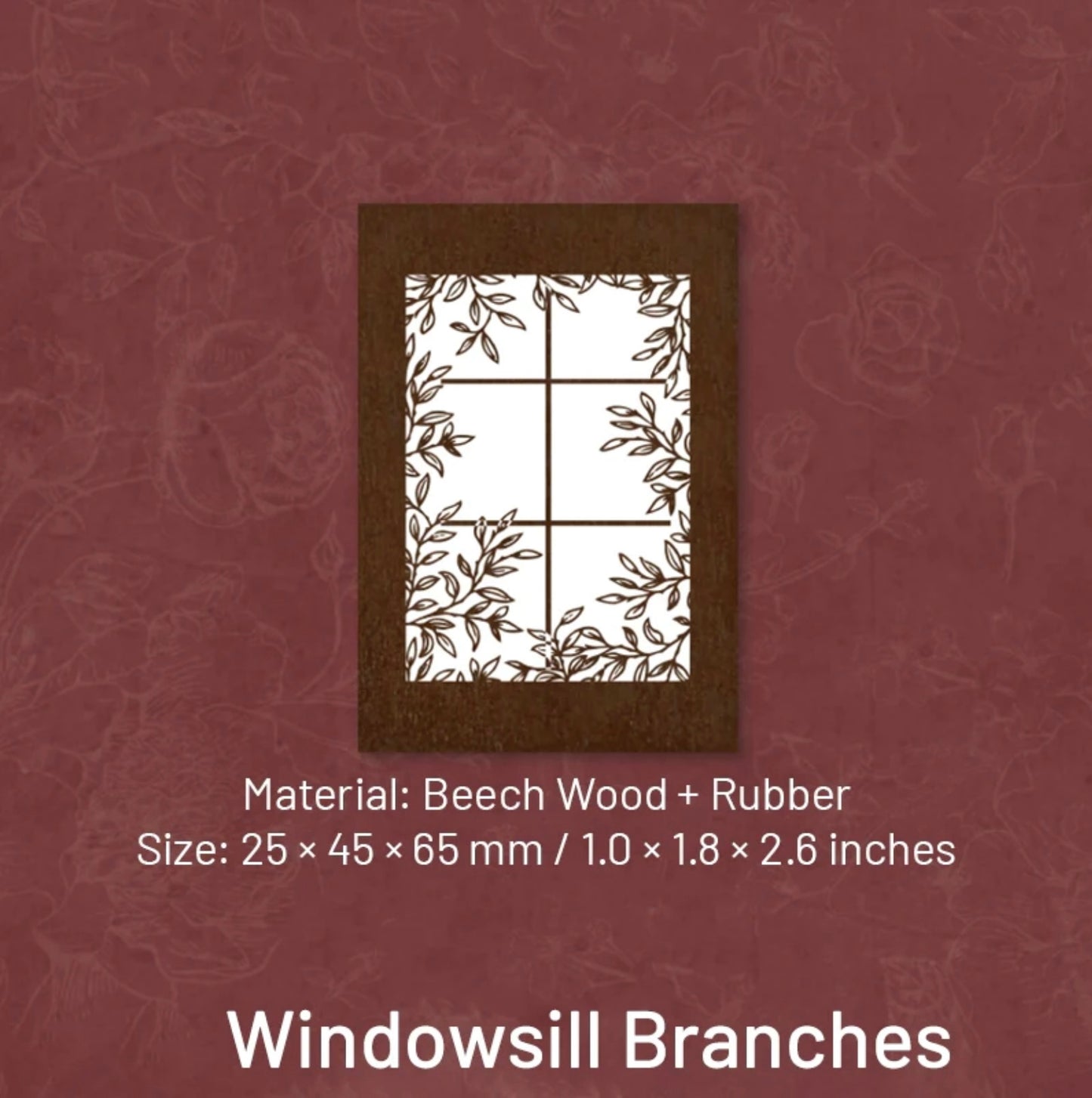Window View Wooden Rubber Stamp