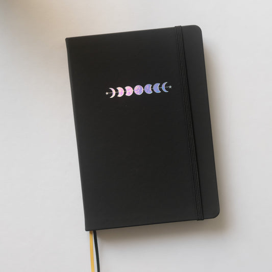 Black Paper Moon Phases Notebook