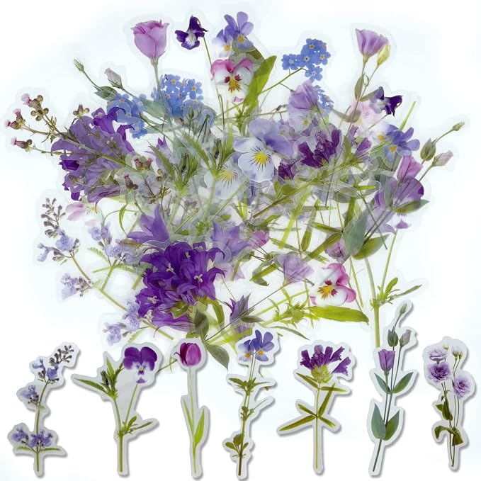Floral Deco Sticker Pack - Violet