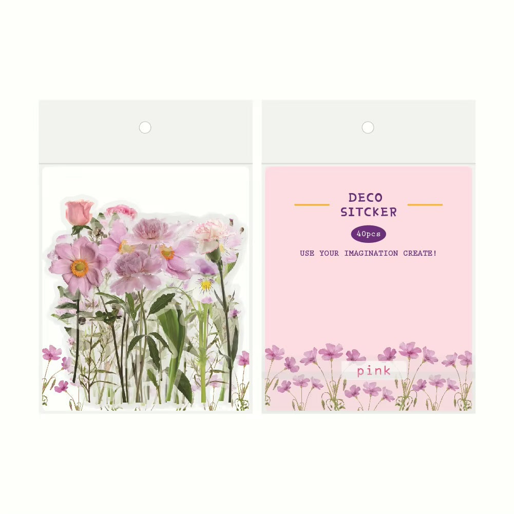 Floral Deco Sticker Pack - Pink
