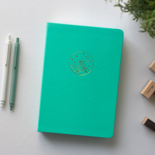 Aqua Sea Wave Notebook